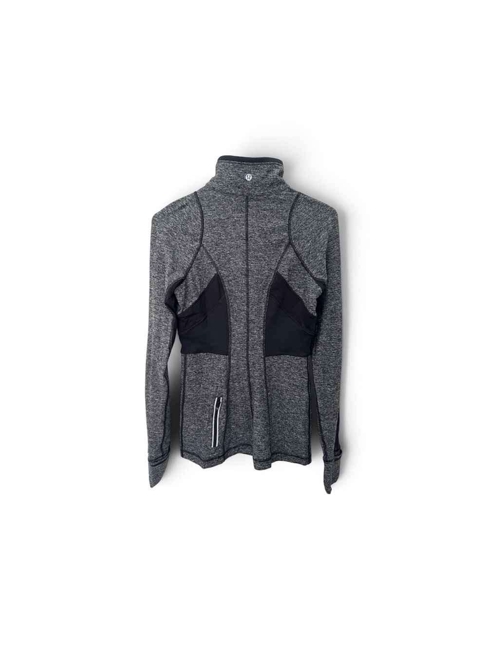 lululemon athletica Women's Gray Heather Full-Zip Jacket with Black Panels